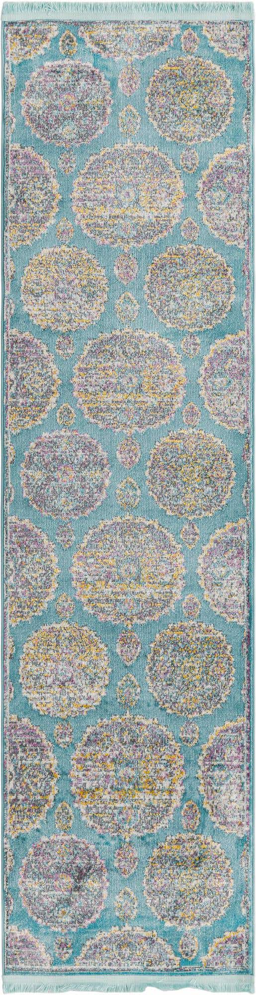 Blue 2' 2 x 8' Paragon Runner Area Rug 100% Polypropylene Colorful Vivid Boho Style Modern Carpet for Unique Interiors for Sale at Rug Engine