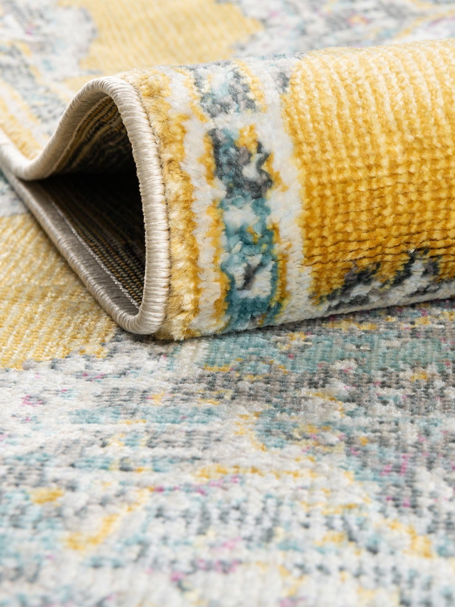 Yellow 6' x 9' Paragon Rectangle Area Rug 100% Polypropylene Colorful Vivid Boho Style Modern Carpet for Unique Interiors for Sale at Rug Engine