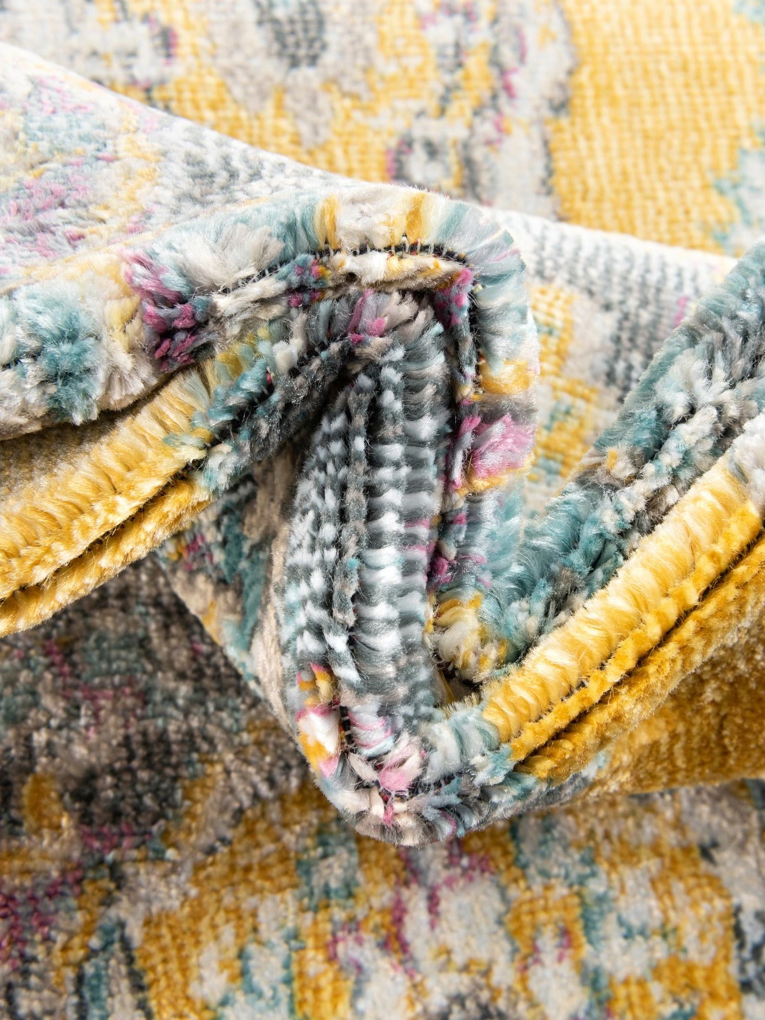 Yellow 9' x 12' Paragon Rectangle Area Rug 100% Polypropylene Colorful Vivid Boho Style Modern Carpet for Unique Interiors for Sale at Rug Engine