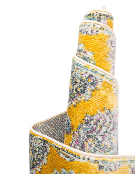 Yellow 3' 3 x 5' 3 Paragon Rectangle Area Rug 100% Polypropylene Colorful Vivid Boho Style Modern Carpet for Unique Interiors for Sale at Rug Engine