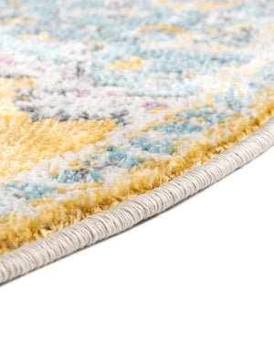 Yellow 8' 2 x 8' 2 Paragon Round Area Rug 100% Polypropylene Colorful Vivid Boho Style Modern Carpet for Unique Interiors for Sale at Rug Engine