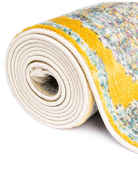 Yellow 8' 2 x 8' 2 Paragon Square Area Rug 100% Polypropylene Colorful Vivid Boho Style Modern Carpet for Unique Interiors for Sale at Rug Engine