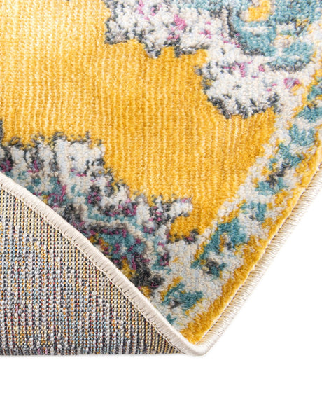 Yellow 8' 2 x 10' Paragon Oval Area Rug 100% Polypropylene Colorful Vivid Boho Style Modern Carpet for Unique Interiors for Sale at Rug Engine