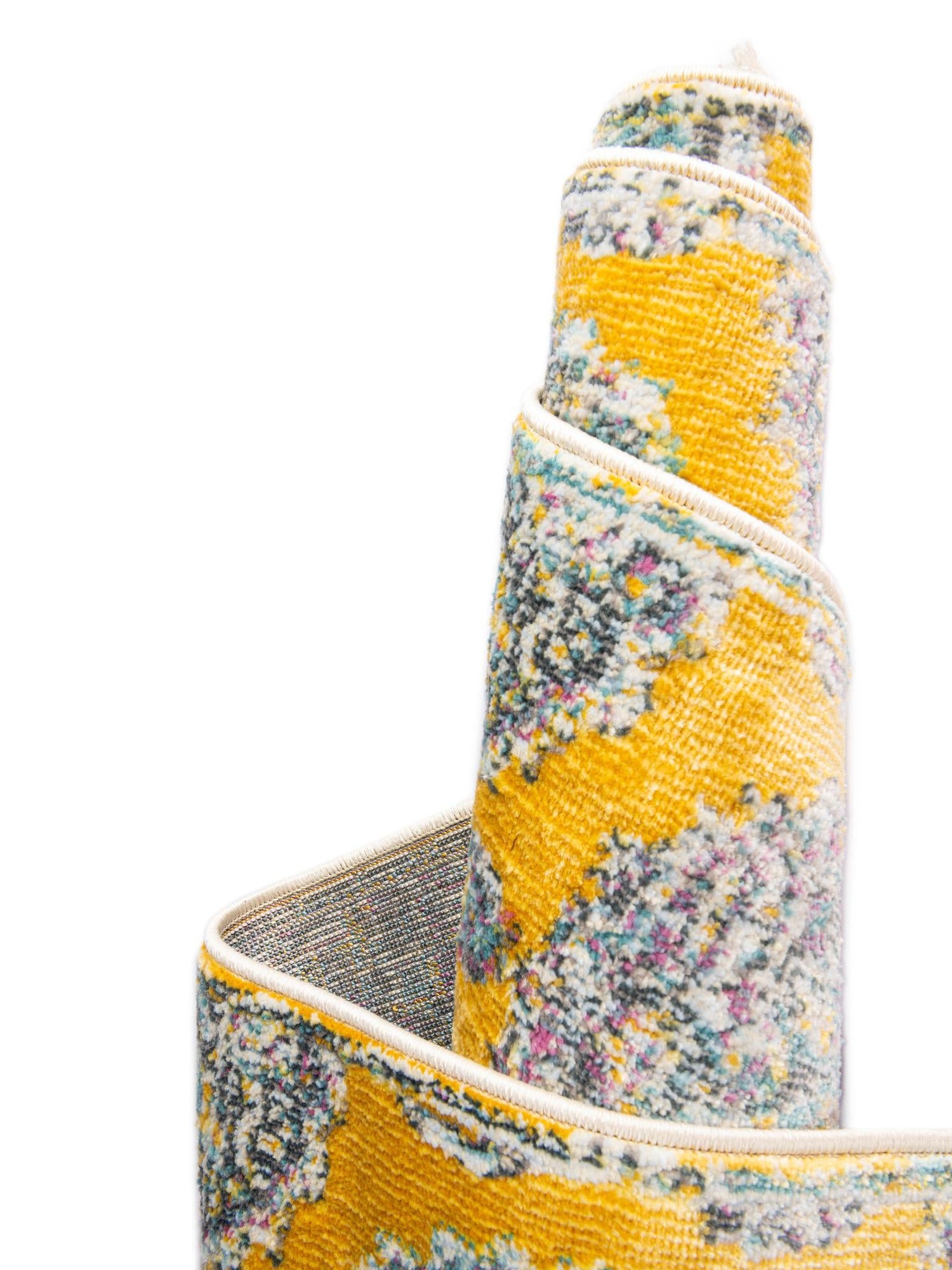 Yellow 8' 2 x 8' 2 Paragon Octagon Area Rug 100% Polypropylene Colorful Vivid Boho Style Modern Carpet for Unique Interiors for Sale at Rug Engine