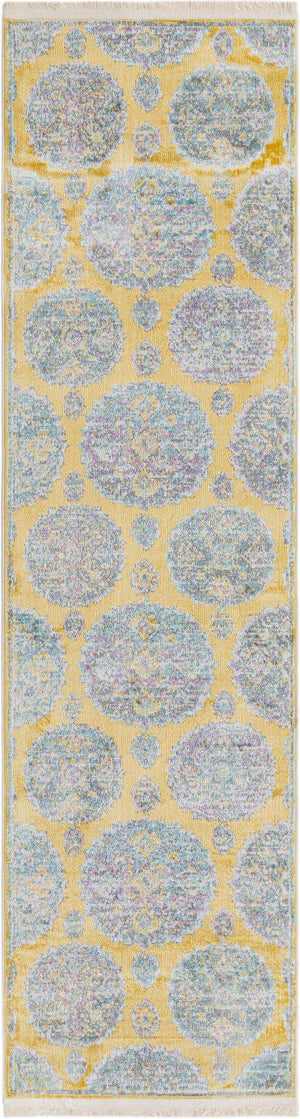 Yellow 2' 2 x 8' Paragon Runner Area Rug 100% Polypropylene Colorful Vivid Boho Style Modern Carpet for Unique Interiors for Sale at Rug Engine