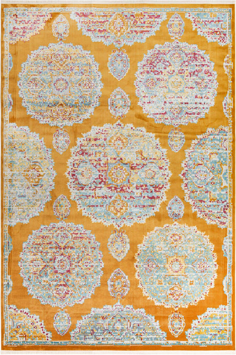 Orange 10' x 14' Paragon Rectangle Area Rug 100% Polypropylene Colorful Vivid Boho Style Modern Carpet for Unique Interiors for Sale at Rug Engine