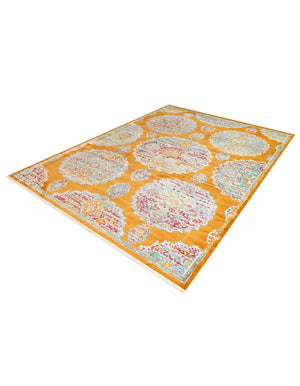 Orange 9' x 12' Paragon Rectangle Area Rug 100% Polypropylene Colorful Vivid Boho Style Modern Carpet for Unique Interiors for Sale at Rug Engine