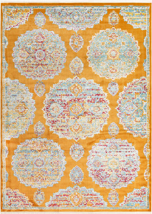 Orange 9' x 12' Paragon Rectangle Area Rug 100% Polypropylene Colorful Vivid Boho Style Modern Carpet for Unique Interiors for Sale at Rug Engine