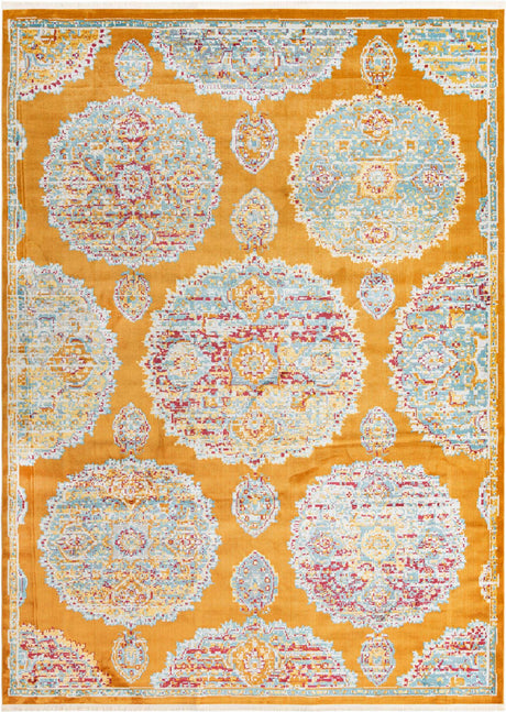Orange 9' x 12' Paragon Rectangle Area Rug 100% Polypropylene Colorful Vivid Boho Style Modern Carpet for Unique Interiors for Sale at Rug Engine