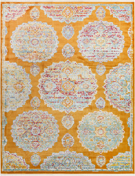 Orange 8' 2 x 10' Paragon Rectangle Area Rug 100% Polypropylene Colorful Vivid Boho Style Modern Carpet for Unique Interiors for Sale at Rug Engine