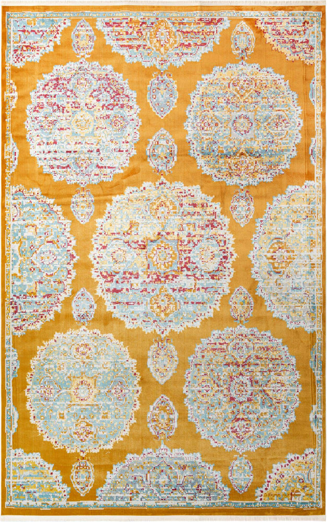 Orange 6' x 9' Paragon Rectangle Area Rug 100% Polypropylene Colorful Vivid Boho Style Modern Carpet for Unique Interiors for Sale at Rug Engine
