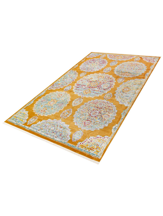 Orange 5' 5 x 8' Paragon Rectangle Area Rug 100% Polypropylene Colorful Vivid Boho Style Modern Carpet for Unique Interiors for Sale at Rug Engine