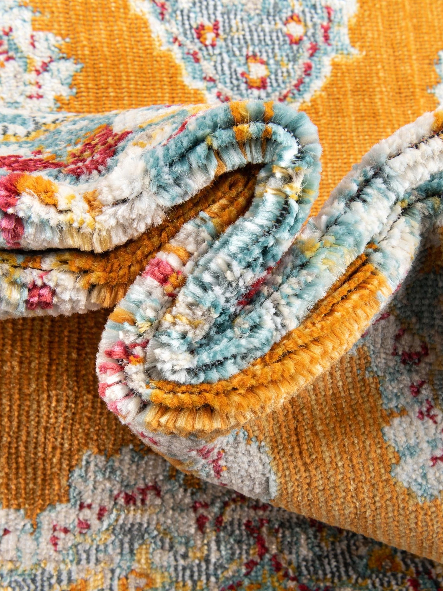 Orange 3' 3 x 3' 3 Paragon Round Area Rug 100% Polypropylene Colorful Vivid Boho Style Modern Carpet for Unique Interiors for Sale at Rug Engine