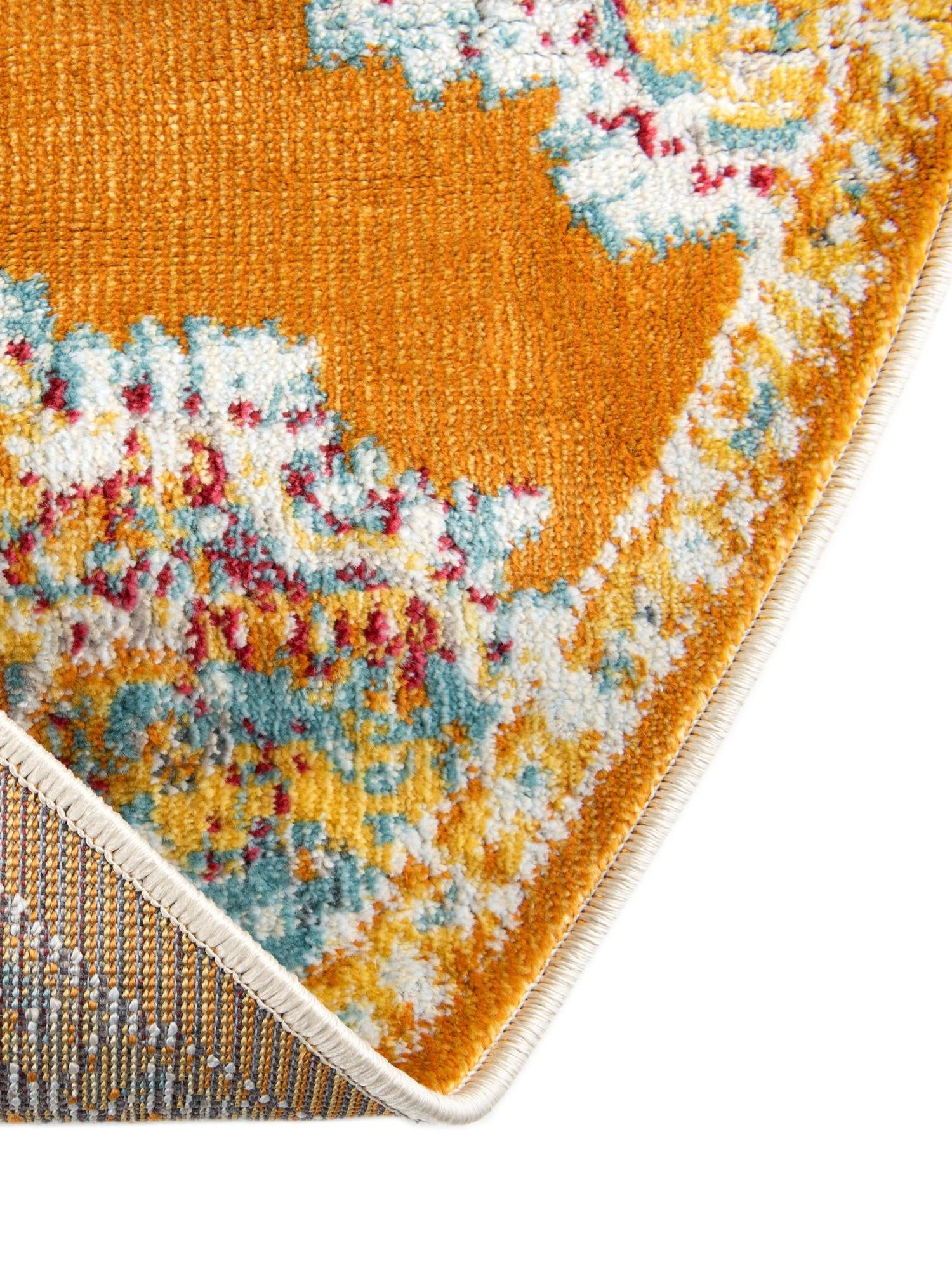 Orange 3' 3 x 3' 3 Paragon Round Area Rug 100% Polypropylene Colorful Vivid Boho Style Modern Carpet for Unique Interiors for Sale at Rug Engine