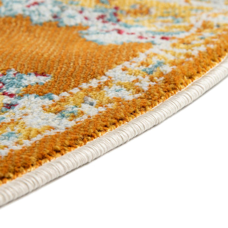 Orange 8' 2 x 10' Paragon Oval Area Rug 100% Polypropylene Colorful Vivid Boho Style Modern Carpet for Unique Interiors for Sale at Rug Engine