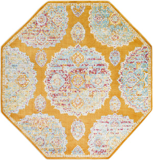 Orange 8' 2 x 8' 2 Paragon Octagon Area Rug 100% Polypropylene Colorful Vivid Boho Style Modern Carpet for Unique Interiors for Sale at Rug Engine