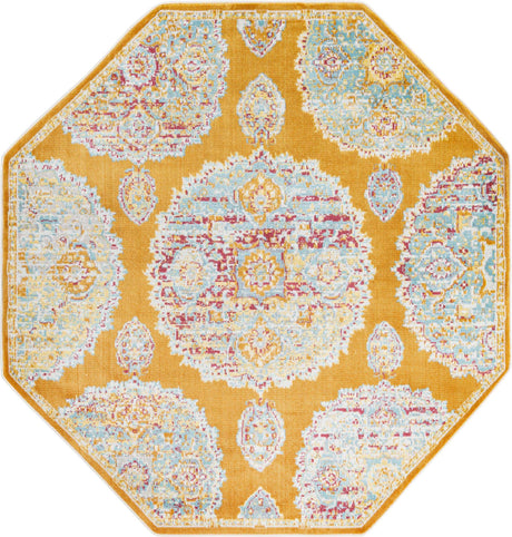 Orange 8' 2 x 8' 2 Paragon Octagon Area Rug 100% Polypropylene Colorful Vivid Boho Style Modern Carpet for Unique Interiors for Sale at Rug Engine