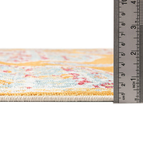 Orange 6' x 6' Paragon Octagon Area Rug 100% Polypropylene Colorful Vivid Boho Style Modern Carpet for Unique Interiors for Sale at Rug Engine