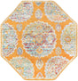 Orange 4' x 4' Paragon Octagon Area Rug 100% Polypropylene Colorful Vivid Boho Style Modern Carpet for Unique Interiors for Sale at Rug Engine