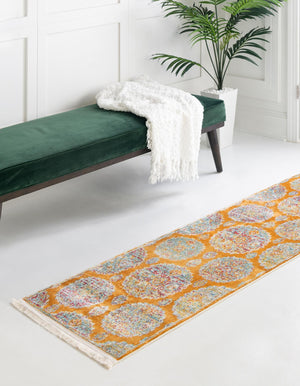 Orange 2' 2 x 6' Paragon Runner Area Rug 100% Polypropylene Colorful Vivid Boho Style Modern Carpet for Unique Interiors for Sale at Rug Engine