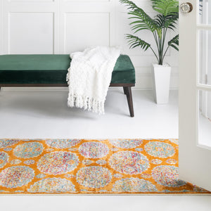 Orange 2' 2 x 8' Paragon Runner Area Rug 100% Polypropylene Colorful Vivid Boho Style Modern Carpet for Unique Interiors for Sale at Rug Engine