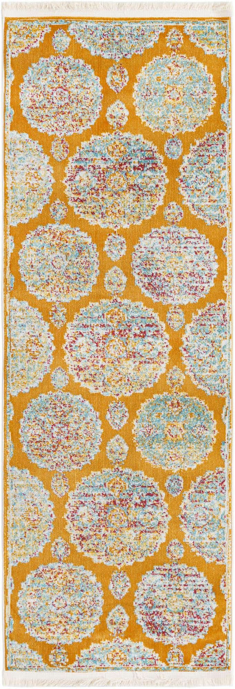 Orange 2' 2 x 6' Paragon Runner Area Rug 100% Polypropylene Colorful Vivid Boho Style Modern Carpet for Unique Interiors for Sale at Rug Engine