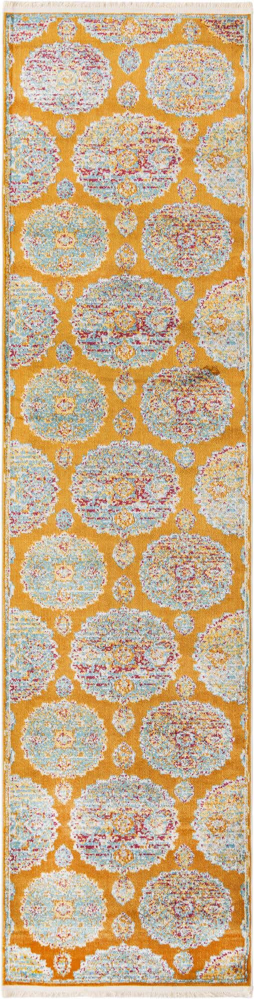 Orange 2' 7 x 10' Paragon Runner Area Rug 100% Polypropylene Colorful Vivid Boho Style Modern Carpet for Unique Interiors for Sale at Rug Engine