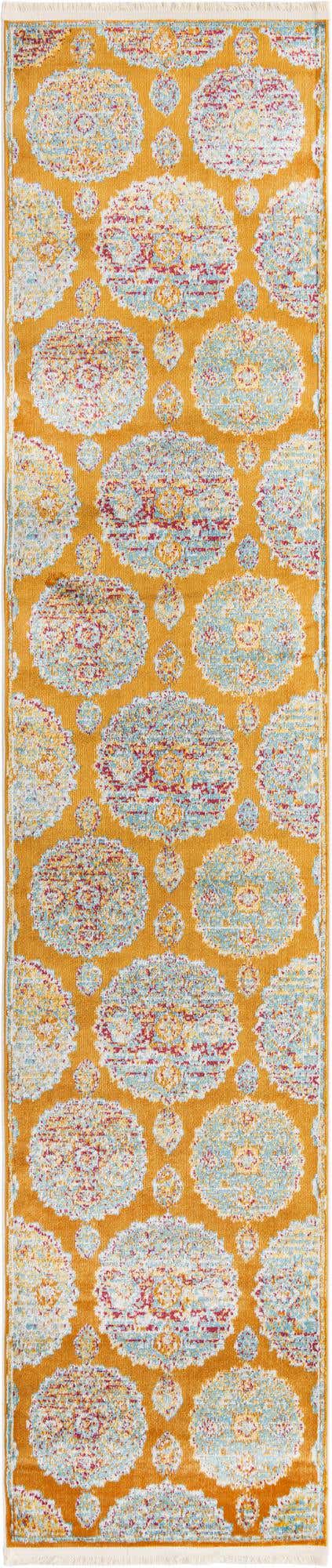Orange 2' 7 x 12' Paragon Runner Area Rug 100% Polypropylene Colorful Vivid Boho Style Modern Carpet for Unique Interiors for Sale at Rug Engine