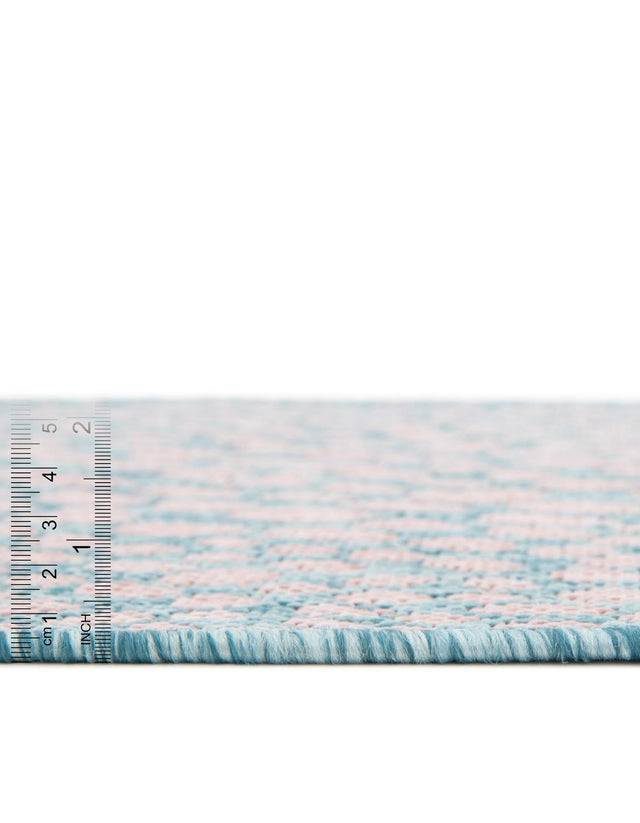 Pink and Aqua 7' 10 x 10' Jill Zarin Outdoor Rectangle Area Rug Weather Resistant for Patio, Deck, Terrace, Balcony, Porch Durable 100% Polypropylene Carpet for Outside for Sale at Rug Engine