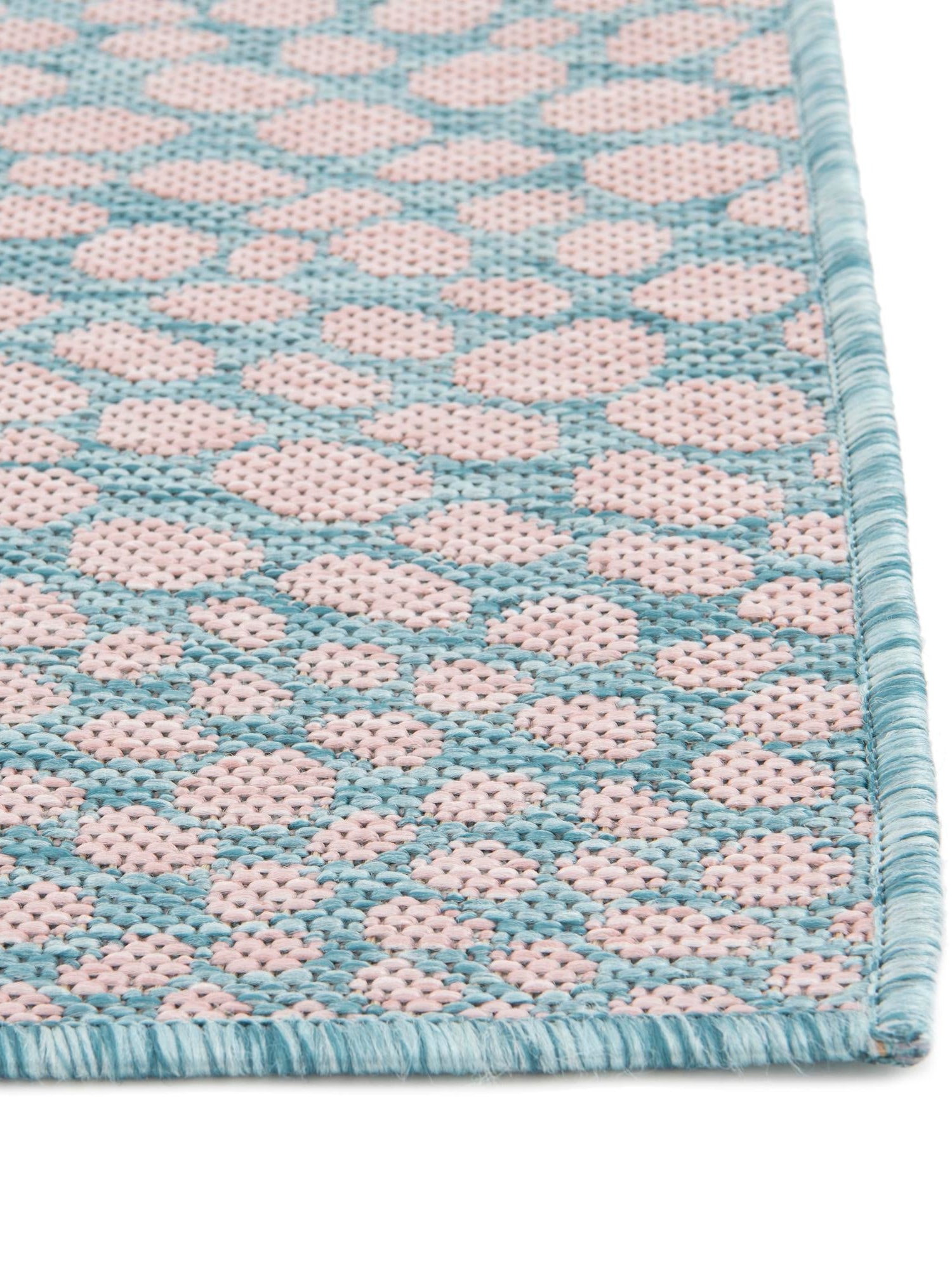 Pink and Aqua 2' x 3' 1 Jill Zarin Outdoor Rectangle Area Rug Weather Resistant for Patio, Deck, Terrace, Balcony, Porch Durable 100% Polypropylene Carpet for Outside for Sale at Rug Engine