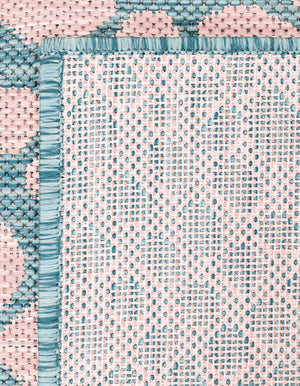 Pink and Aqua 7' 10 x 10' Jill Zarin Outdoor Rectangle Area Rug Weather Resistant for Patio, Deck, Terrace, Balcony, Porch Durable 100% Polypropylene Carpet for Outside for Sale at Rug Engine