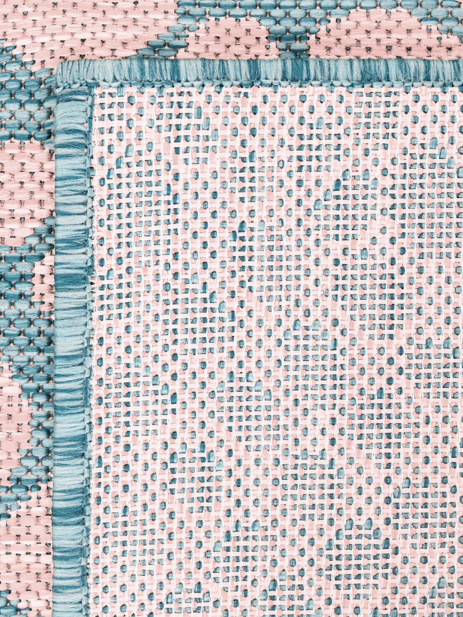 Pink and Aqua 9' x 12' Jill Zarin Outdoor Rectangle Area Rug Weather Resistant for Patio, Deck, Terrace, Balcony, Porch Durable 100% Polypropylene Carpet for Outside for Sale at Rug Engine