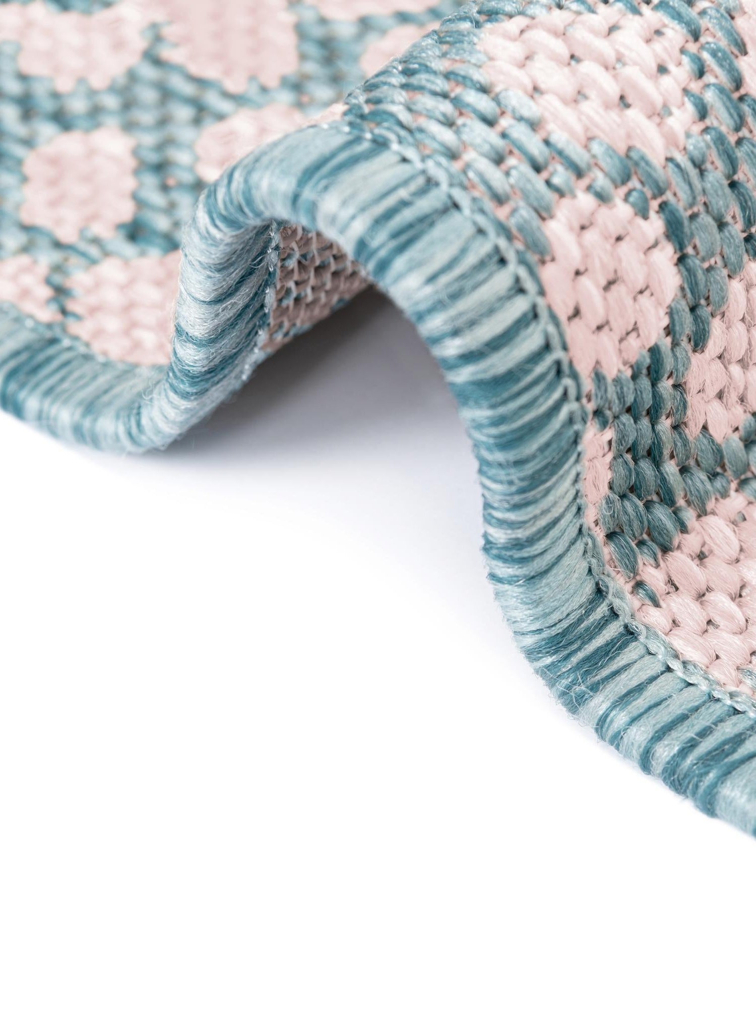 Pink and Aqua 6' 1 x 9' Jill Zarin Outdoor Rectangle Area Rug Weather Resistant for Patio, Deck, Terrace, Balcony, Porch Durable 100% Polypropylene Carpet for Outside for Sale at Rug Engine