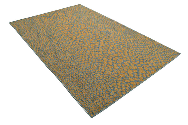 Yellow and Aqua 5' 3 x 8' Jill Zarin Outdoor Rectangle Area Rug Weather Resistant for Patio, Deck, Terrace, Balcony, Porch Durable 100% Polypropylene Carpet for Outside for Sale at Rug Engine