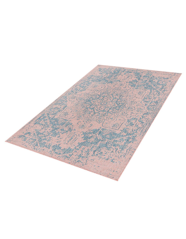 Pink and Aqua 5' 3 x 8' Jill Zarin Outdoor Rectangle Area Rug Weather Resistant for Patio, Deck, Terrace, Balcony, Porch Durable 100% Polypropylene Carpet for Outside for Sale at Rug Engine