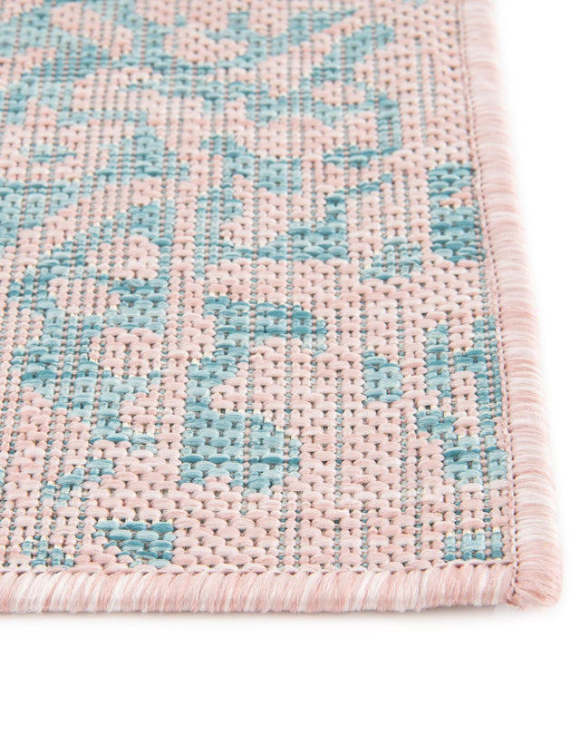 Pink and Aqua 9' x 12' Jill Zarin Outdoor Rectangle Area Rug Weather Resistant for Patio, Deck, Terrace, Balcony, Porch Durable 100% Polypropylene Carpet for Outside for Sale at Rug Engine