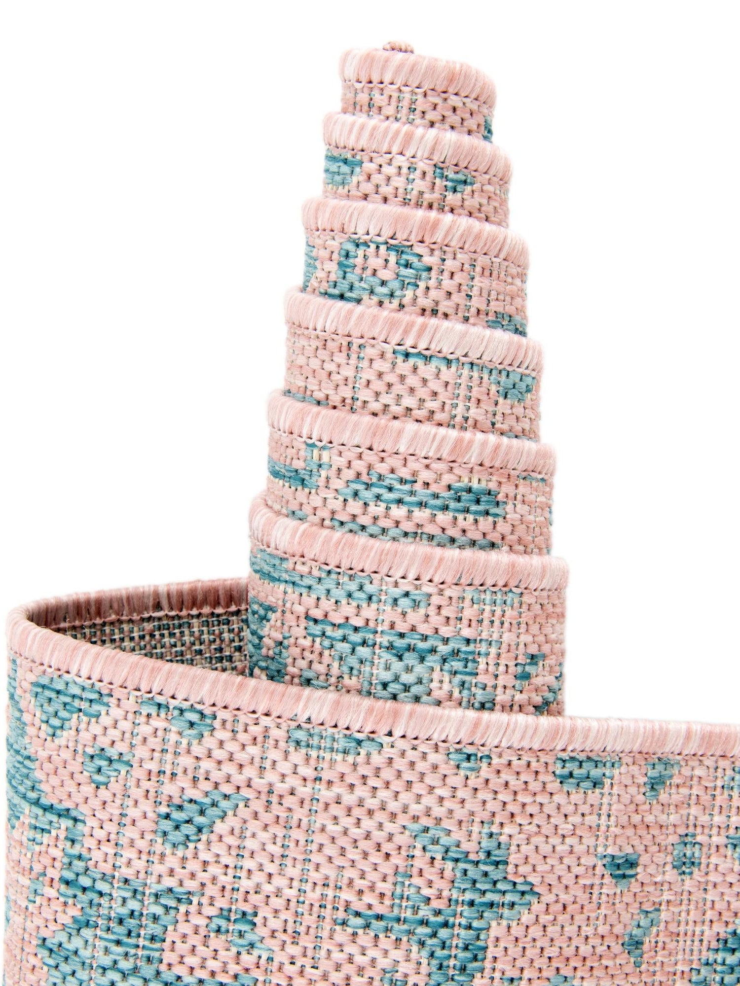 Pink and Aqua 2' x 3' 1 Jill Zarin Outdoor Rectangle Area Rug Weather Resistant for Patio, Deck, Terrace, Balcony, Porch Durable 100% Polypropylene Carpet for Outside for Sale at Rug Engine