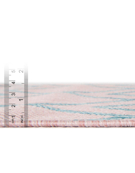 Pink and Aqua 4' 1 x 6' 1 Jill Zarin Outdoor Rectangle Area Rug Weather Resistant for Patio, Deck, Terrace, Balcony, Porch Durable 100% Polypropylene Carpet for Outside for Sale at Rug Engine