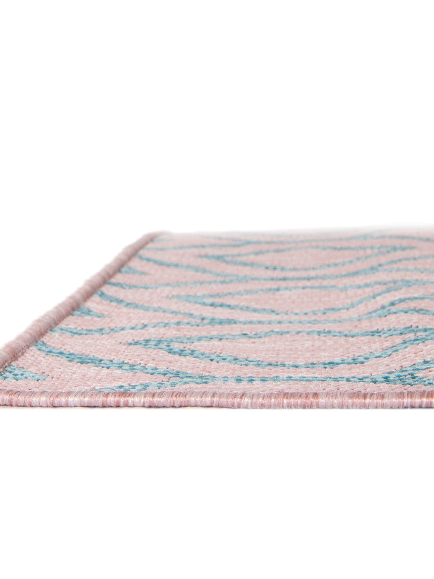 Pink and Aqua 4' 1 x 6' 1 Jill Zarin Outdoor Rectangle Area Rug Weather Resistant for Patio, Deck, Terrace, Balcony, Porch Durable 100% Polypropylene Carpet for Outside for Sale at Rug Engine