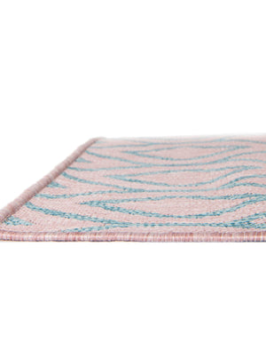 Pink and Aqua 4' 1 x 6' 1 Jill Zarin Outdoor Rectangle Area Rug Weather Resistant for Patio, Deck, Terrace, Balcony, Porch Durable 100% Polypropylene Carpet for Outside for Sale at Rug Engine