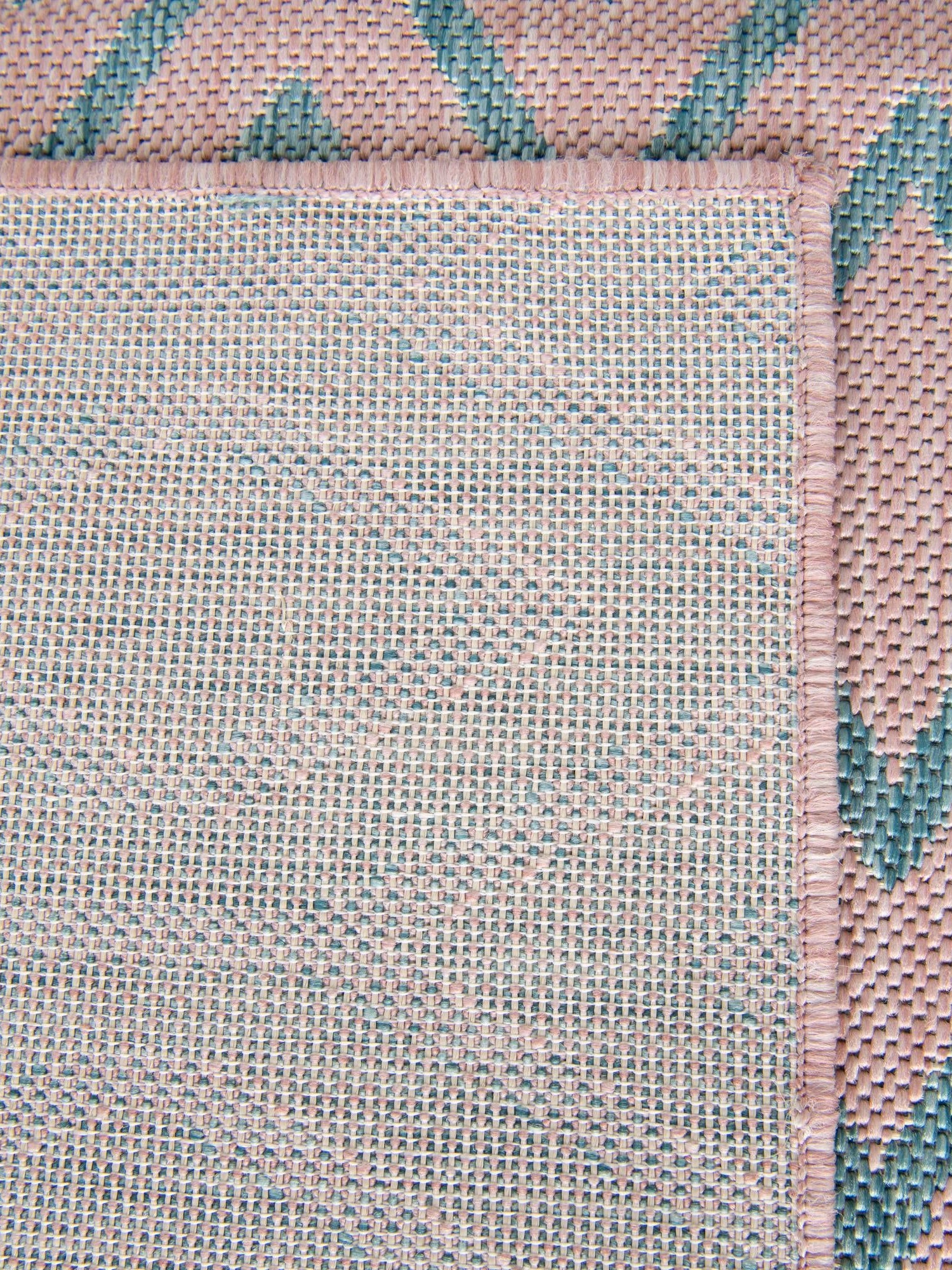 Pink and Aqua 4' 1 x 6' 1 Jill Zarin Outdoor Rectangle Area Rug Weather Resistant for Patio, Deck, Terrace, Balcony, Porch Durable 100% Polypropylene Carpet for Outside for Sale at Rug Engine