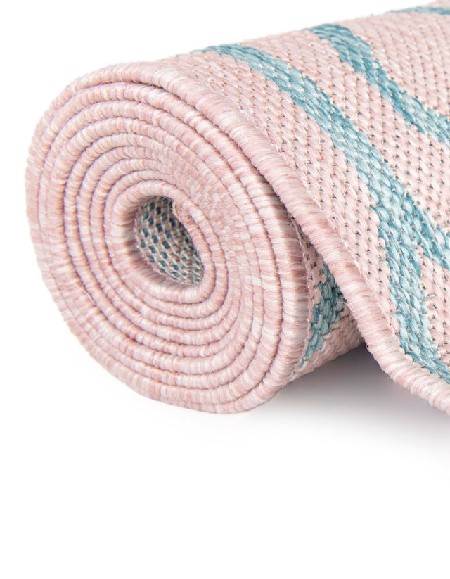 Pink and Aqua 3' 1 x 5' 3 Jill Zarin Outdoor Rectangle Area Rug Weather Resistant for Patio, Deck, Terrace, Balcony, Porch Durable 100% Polypropylene Carpet for Outside for Sale at Rug Engine