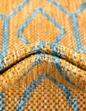 Yellow and Aqua 3' 1 x 5' 3 Jill Zarin Outdoor Rectangle Area Rug Weather Resistant for Patio, Deck, Terrace, Balcony, Porch Durable 100% Polypropylene Carpet for Outside for Sale at Rug Engine