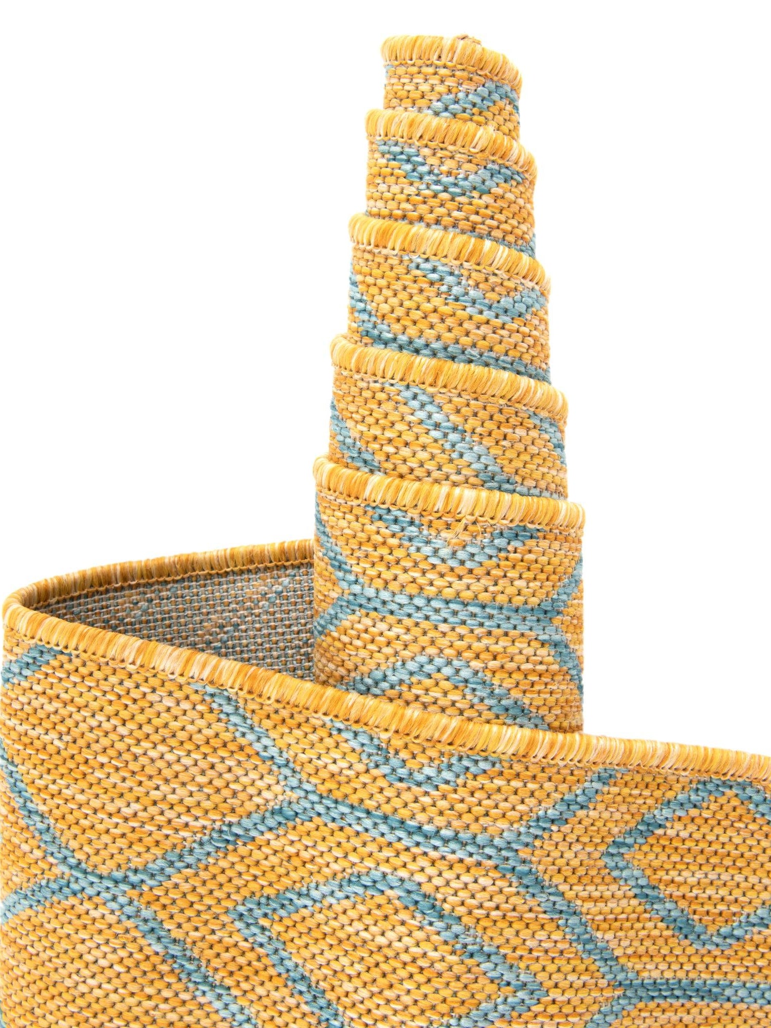 Yellow and Aqua 3' 1 x 5' 3 Jill Zarin Outdoor Rectangle Area Rug Weather Resistant for Patio, Deck, Terrace, Balcony, Porch Durable 100% Polypropylene Carpet for Outside for Sale at Rug Engine