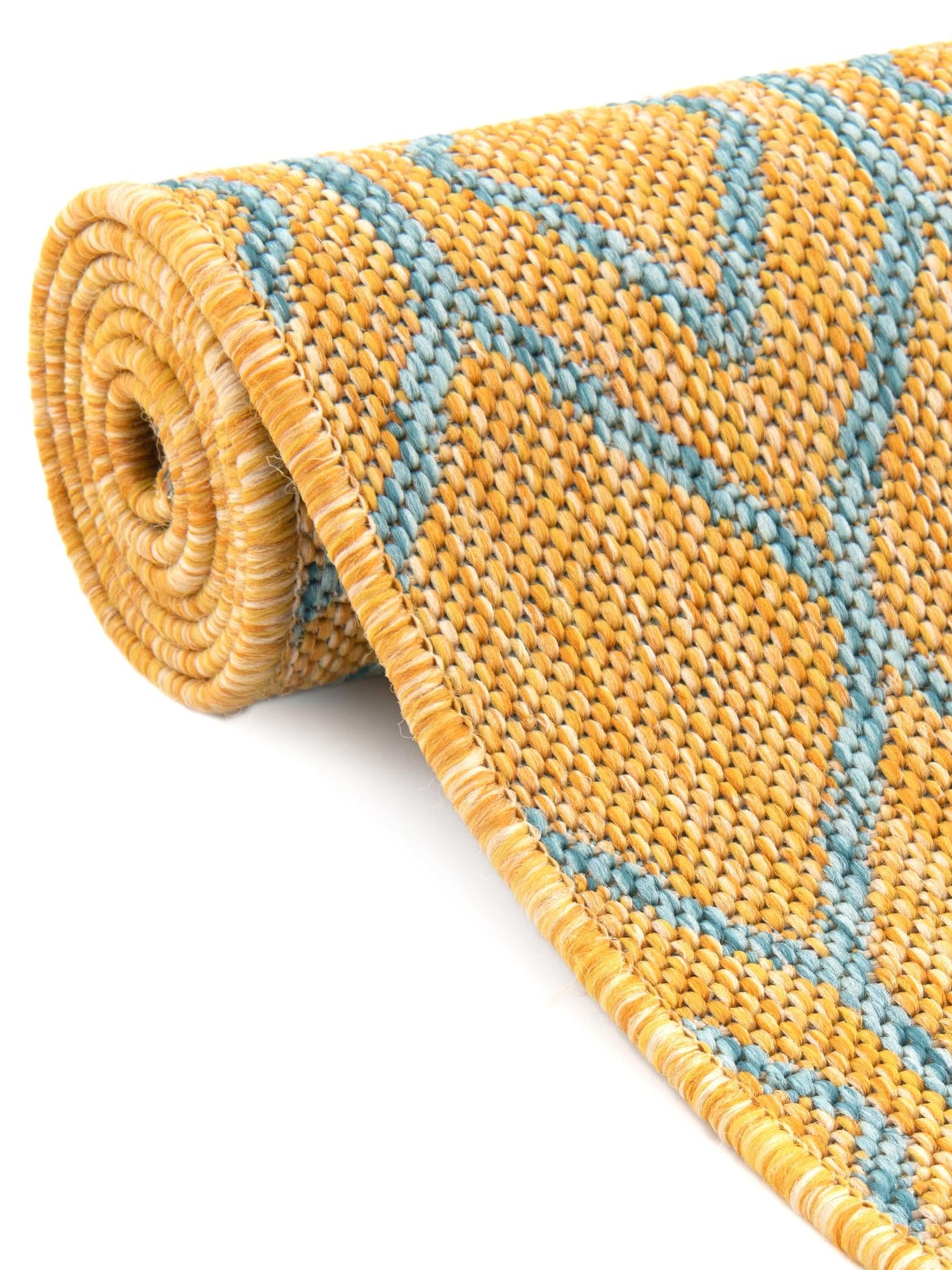 Yellow and Aqua 3' 1 x 5' 3 Jill Zarin Outdoor Rectangle Area Rug Weather Resistant for Patio, Deck, Terrace, Balcony, Porch Durable 100% Polypropylene Carpet for Outside for Sale at Rug Engine