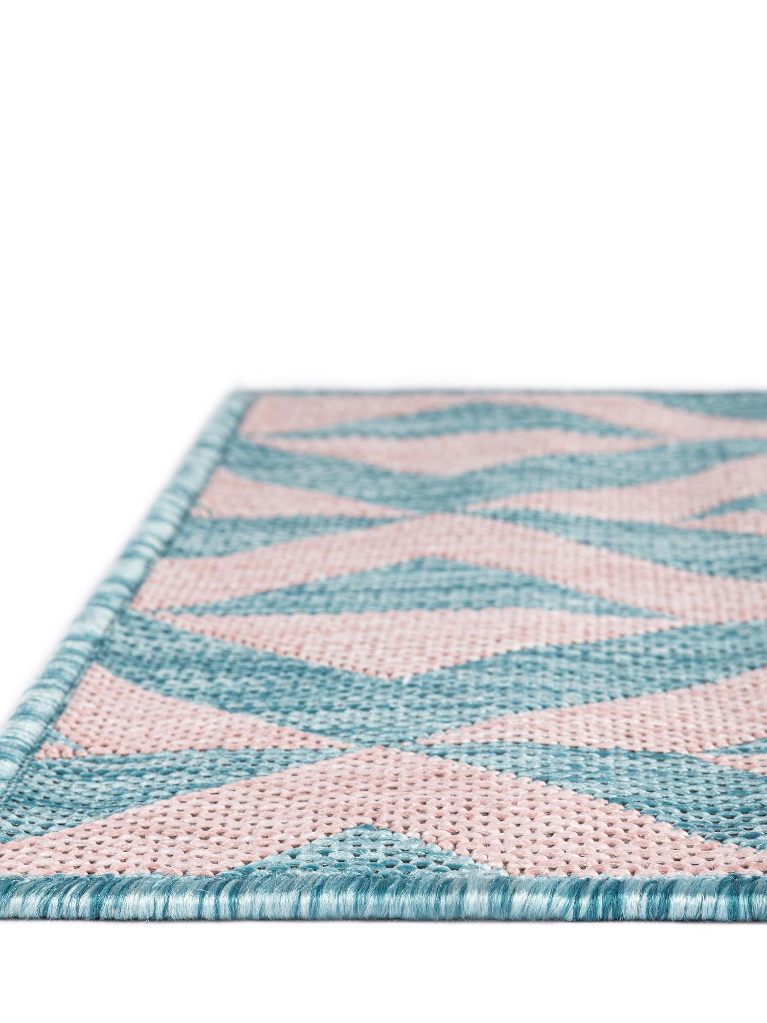 Pink and Aqua 9' x 12' Jill Zarin Outdoor Rectangle Area Rug Weather Resistant for Patio, Deck, Terrace, Balcony, Porch Durable 100% Polypropylene Carpet for Outside for Sale at Rug Engine