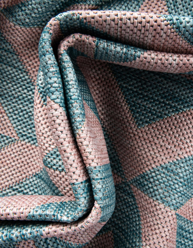 Pink and Aqua 3' 1 x 5' 3 Jill Zarin Outdoor Rectangle Area Rug Weather Resistant for Patio, Deck, Terrace, Balcony, Porch Durable 100% Polypropylene Carpet for Outside for Sale at Rug Engine