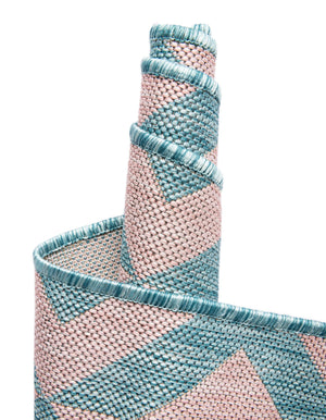 Pink and Aqua 2' x 3' 1 Jill Zarin Outdoor Rectangle Area Rug Weather Resistant for Patio, Deck, Terrace, Balcony, Porch Durable 100% Polypropylene Carpet for Outside for Sale at Rug Engine