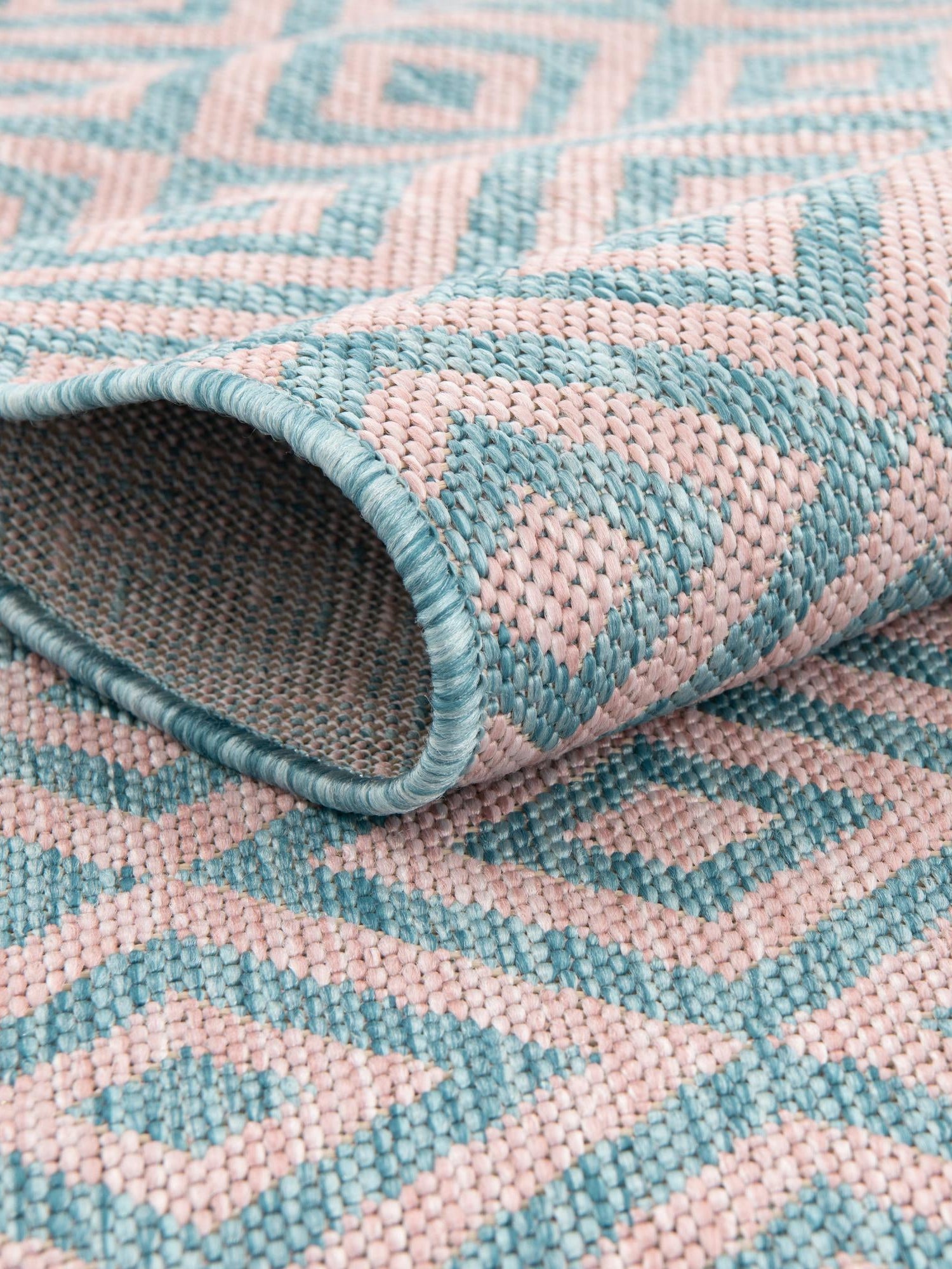 Pink and Aqua 2' x 3' 1 Jill Zarin Outdoor Rectangle Area Rug Weather Resistant for Patio, Deck, Terrace, Balcony, Porch Durable 100% Polypropylene Carpet for Outside for Sale at Rug Engine