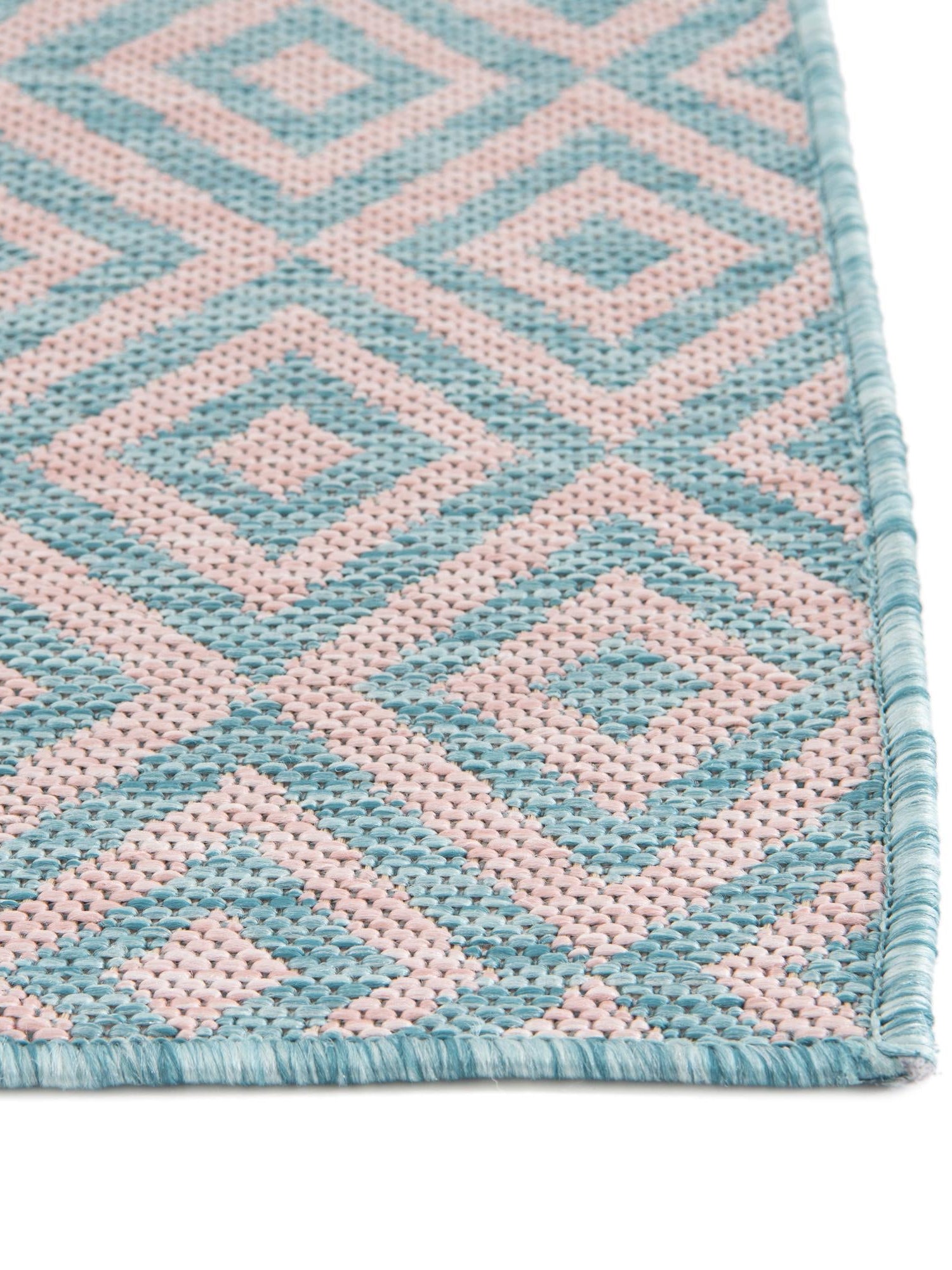 Pink and Aqua 2' x 3' 1 Jill Zarin Outdoor Rectangle Area Rug Weather Resistant for Patio, Deck, Terrace, Balcony, Porch Durable 100% Polypropylene Carpet for Outside for Sale at Rug Engine